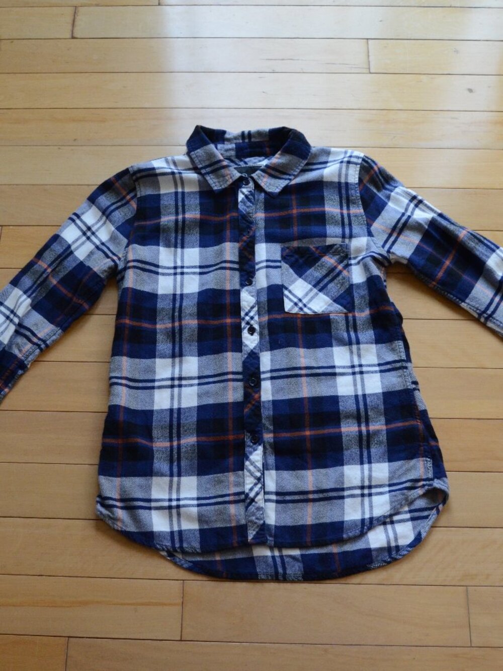 Rails Shirt Womens XS Blue Plaid Check Long Sleeve Button Blouse Top Flannel